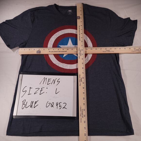 Marvel Captain America Graphic Short Sleeve Casual T Shirt Mens Size L Blue - Picture 6 of 9